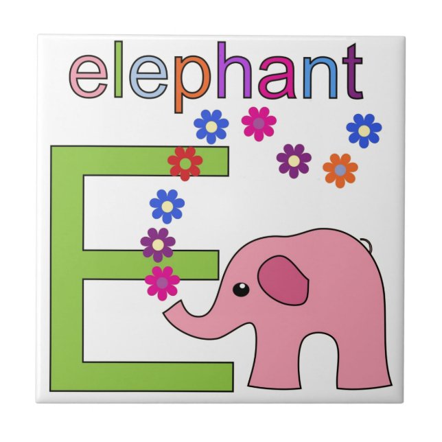 Elephant Letter E Tile (Front)