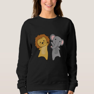 Elephant Lion Zoo Cute Animals For Kids Wild Sweatshirt