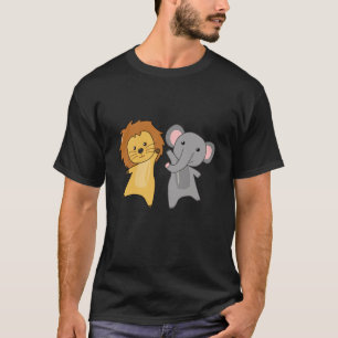 Elephant Lion Zoo Cute Animals For Kids Wild T-Shirt