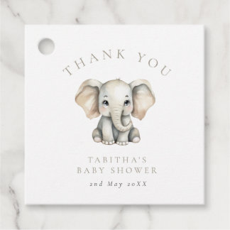 Elephant Little Peanut Baby Shower Thank You Favour Tags