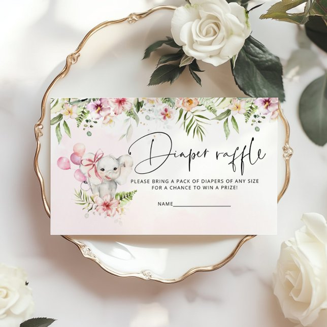 Elephant, Little peanut diaper raffle ticket Enclosure Card (Creator Uploaded)