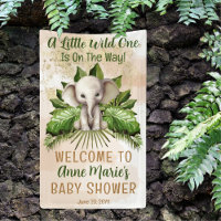Elephant Little Wild One Is On The Way Baby Shower