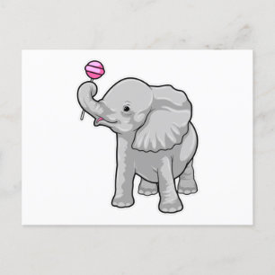 Elephant Lollipop Postcard