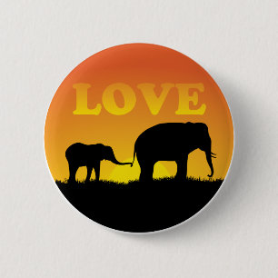 Elephant Love 6 Cm Round Badge