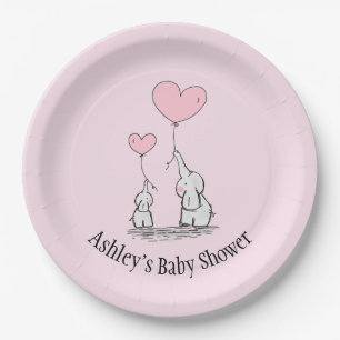 Elephant Love Design Paper Plate