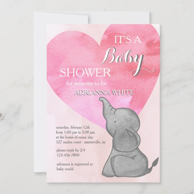 Elephant Love Invitation (Front)