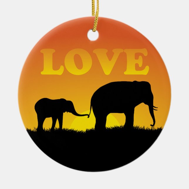 Elephant Love - Ornament (Front)