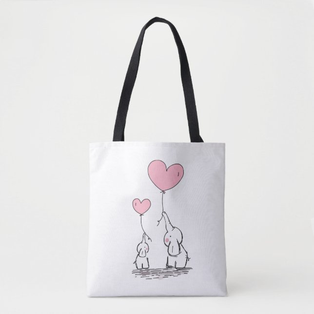 Elephant Love Tote Bag (Front)