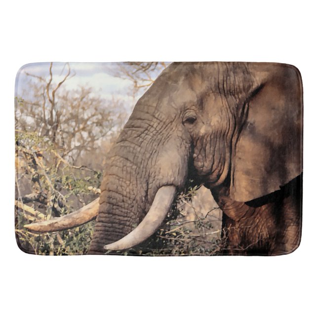 Elephant Lovers Art Bath Mat (Front)