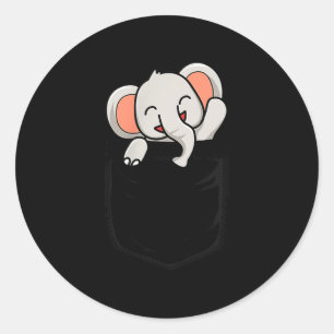 Elephant Lovers Cute Funny Elephant In Cket  Classic Round Sticker