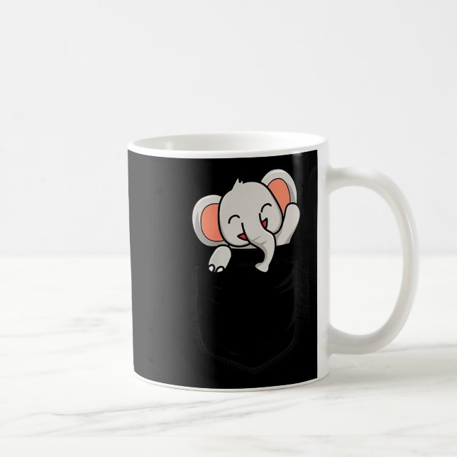Elephant Lovers Cute Funny Elephant In Cket  Coffee Mug (Right)