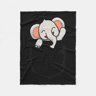 Elephant Lovers Cute Funny Elephant In Cket Fleece Blanket