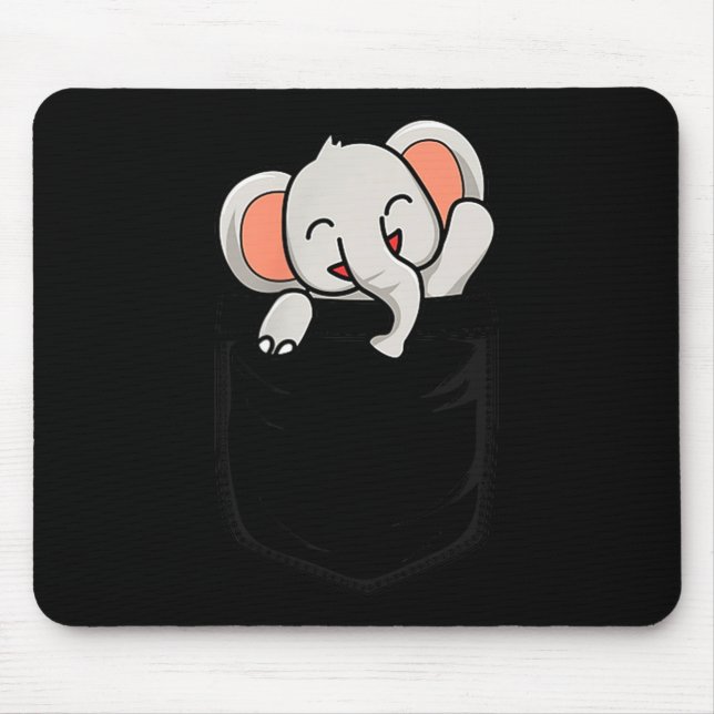 Elephant Lovers Cute Funny Elephant In Cket  Mouse Mat (Front)