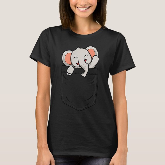 Elephant Lovers Cute Funny Elephant In Cket  T-Shirt (Front)