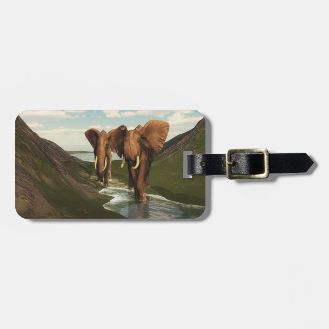 Elephant Luggage Tag (Front Horizontal)