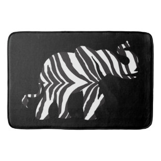 Elephant made up of Zebra Stripes Bath Mat