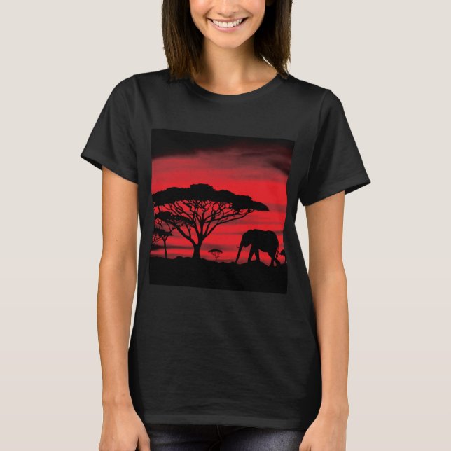 Elephant Magical Sunset T-Shirt (Front)