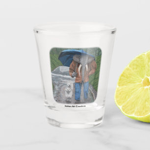 Elephant Man Walking Dogs Fantasy Art Shot Glass