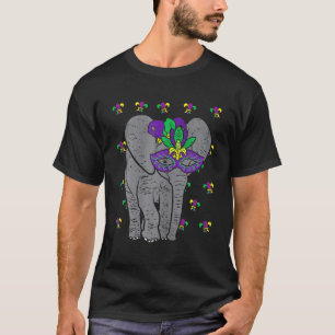 Elephant Mardi Gras Mask Cute Carnival Nola Men Wo T-Shirt