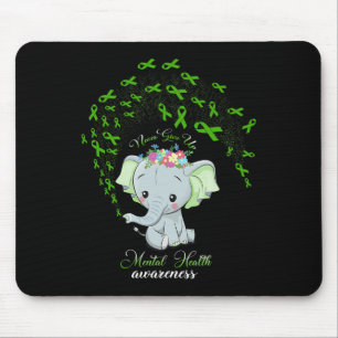 Elephant Mental Health Awareness Gift Warrior Men Mouse Mat