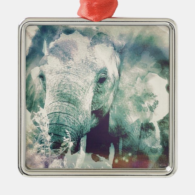 Elephant Metal Tree Decoration (Front)