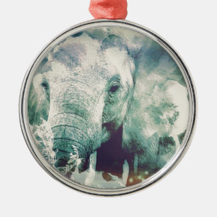 Elephant Metal Tree Decoration