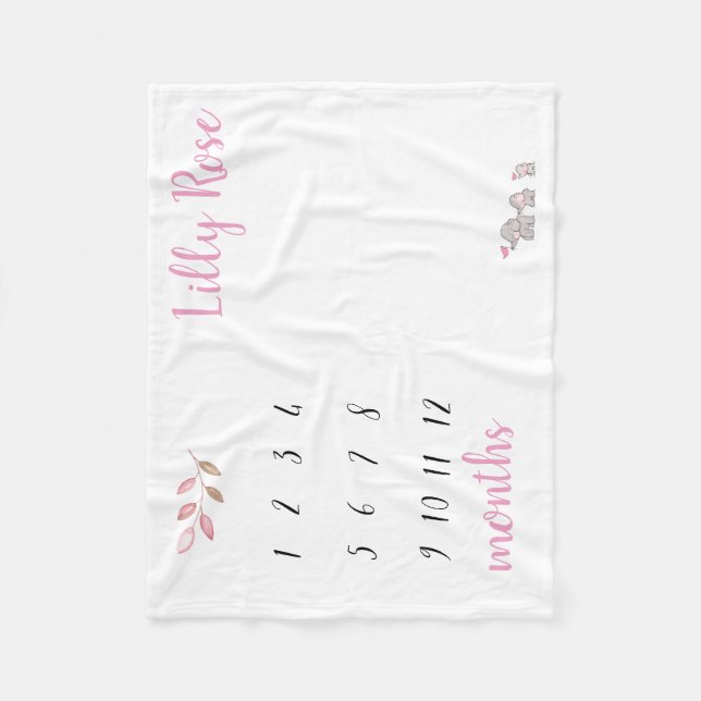 Elephant Milestone Blanket (Front)