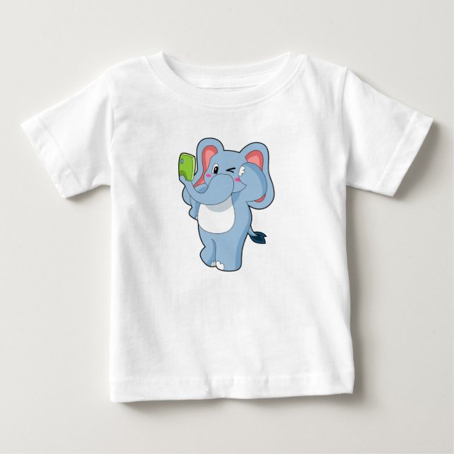 Elephant Mobile Baby T-Shirt (Front)