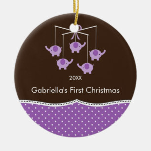 Elephant Mobile Baby's First Christmas Ornament