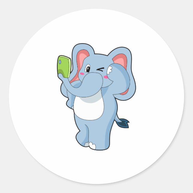Elephant Mobile Classic Round Sticker (Front)