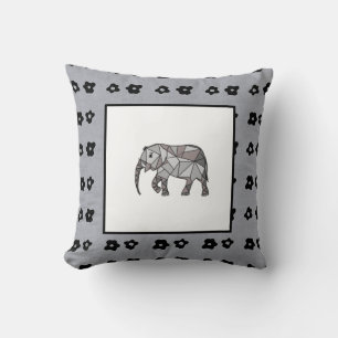 Elephant Modern Birth Baby Boy for Kids Black Cushion