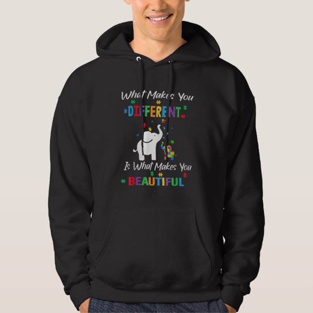 Elephant Mom and Different Child Autism Awareness Hoodie (Front)