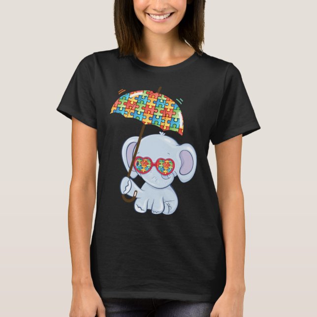 Elephant Mom Autism Child Awareness Choose Kindnes T-Shirt (Front)