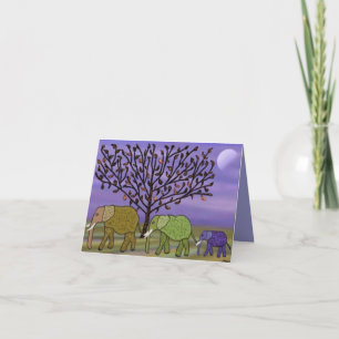 Elephant Moon Happy Holiday Card