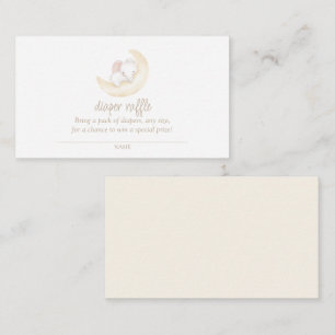 Elephant moon neutral Baby Shower Diaper Raffle Enclosure Card