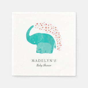 Elephant Mother and Calf Baby Shower Napkin