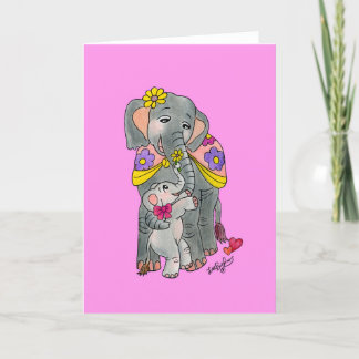Elephant Mother and Daughter Mother’s Day Card 
