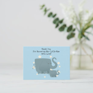 Elephant Mother And Her Baby Thank You Card
