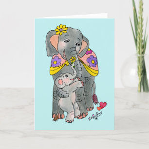 Elephant Mother and Son Mother’s Day Card