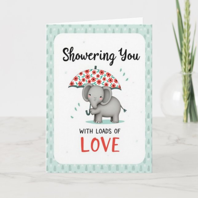 Elephant Mothers Day Shower Card (Front)