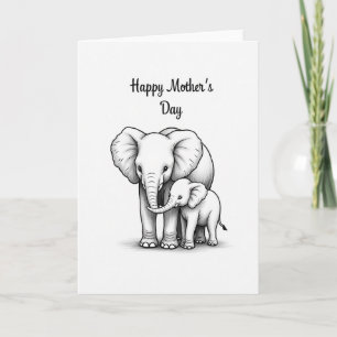 Elephant Mothers Day Sketch Card