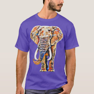 Elephant Motif african Animals Mammal colourful El T-Shirt