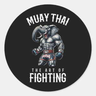 Elephant Muay Thai - Kickboxing And Elephant Thai  Classic Round Sticker