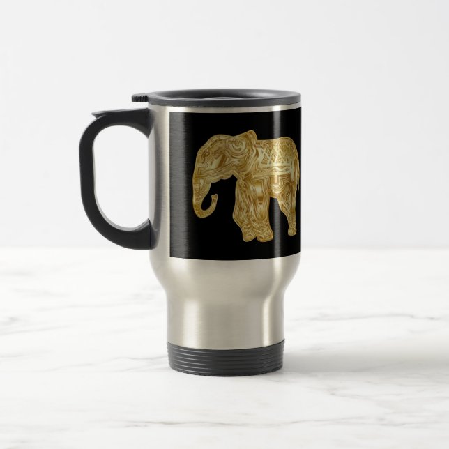 Elephant mug Black and Gold (Left)