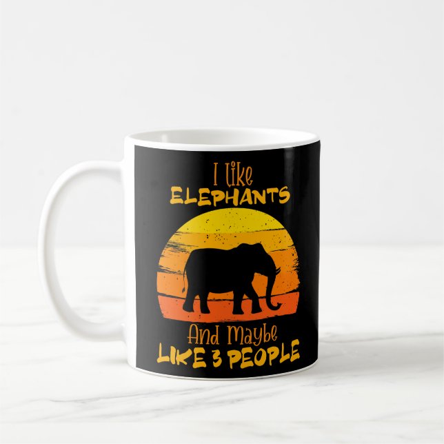 Elephant Mug, Cute Elephant Mugs, Vintage Coffee Mug (Left)