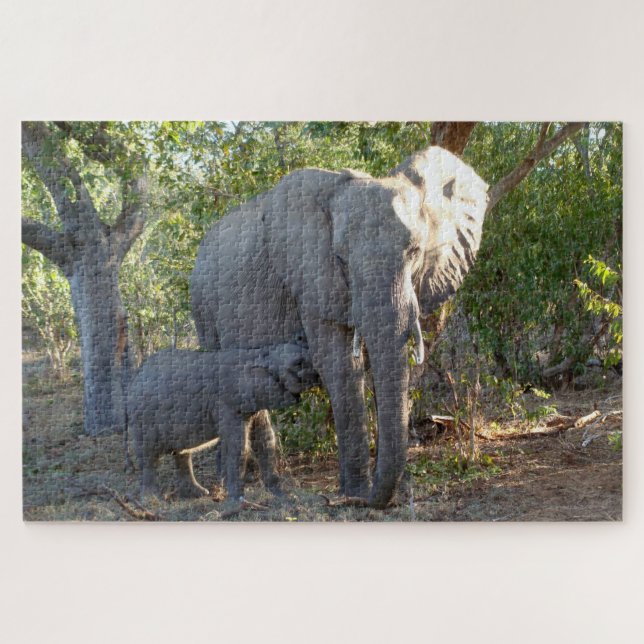 Elephant Mum and Baby  20 x 30Jigsaw Puzzle (Horizontal)