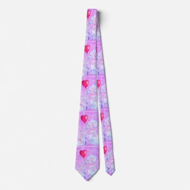 Elephant Mum and Baby - Mother's Day Tie (Front)