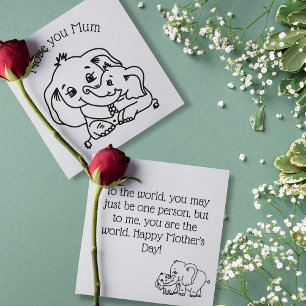 Elephant Mum & Me Mother's Day greeting card