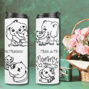 Elephant Mum & Me Mother's Day personalised Thermal Tumbler