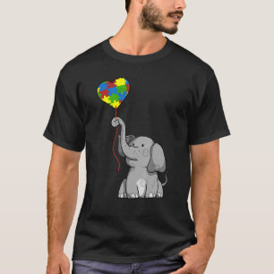 Elephant Mum With Kid Autism Awareness Heart Ball T-Shirt
